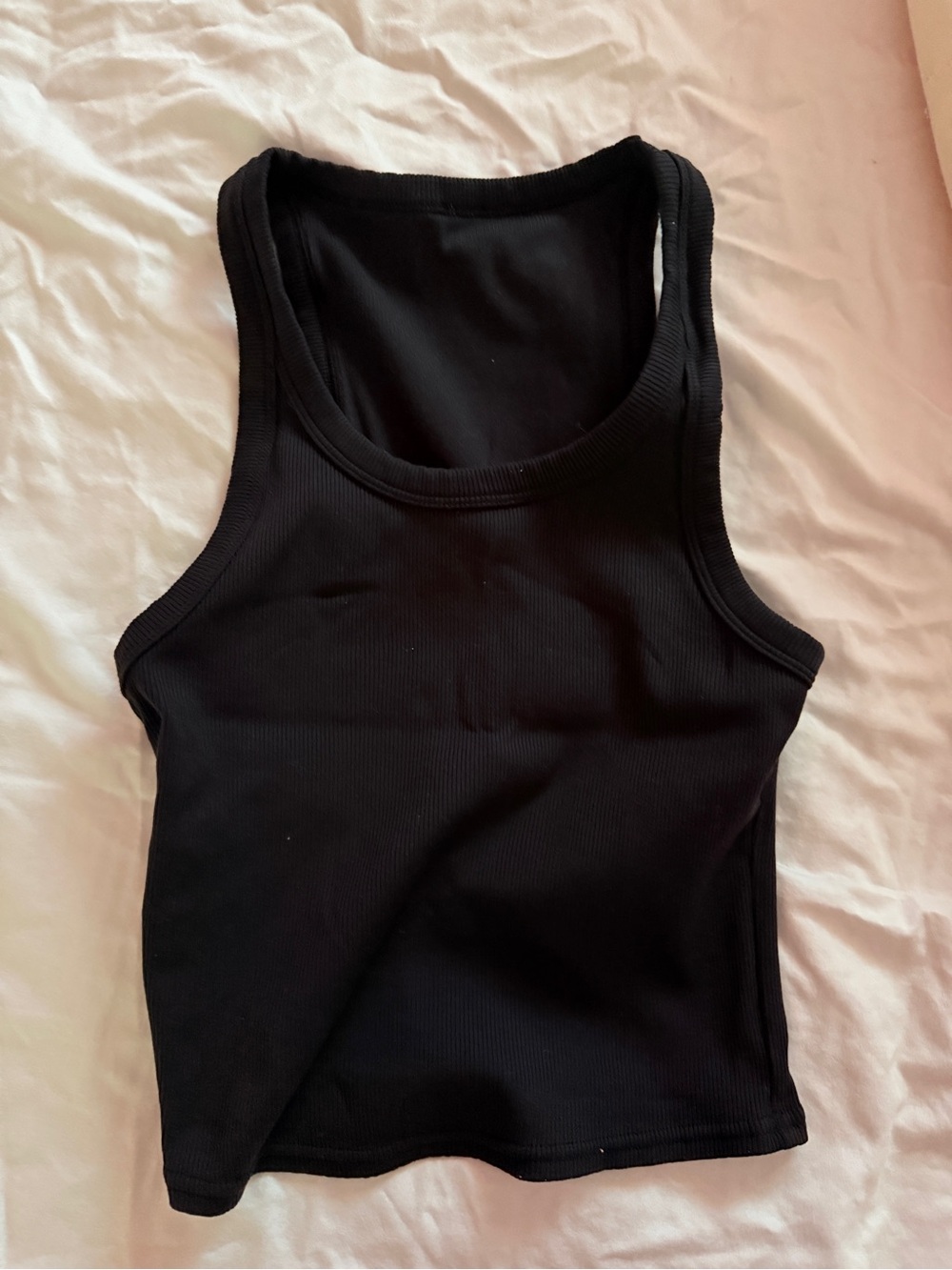 ALO Black Ribbed Tank Top - SMALL EUC